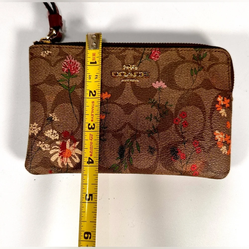 Coach Corner Zip Wristlet with Floral Print Wallet